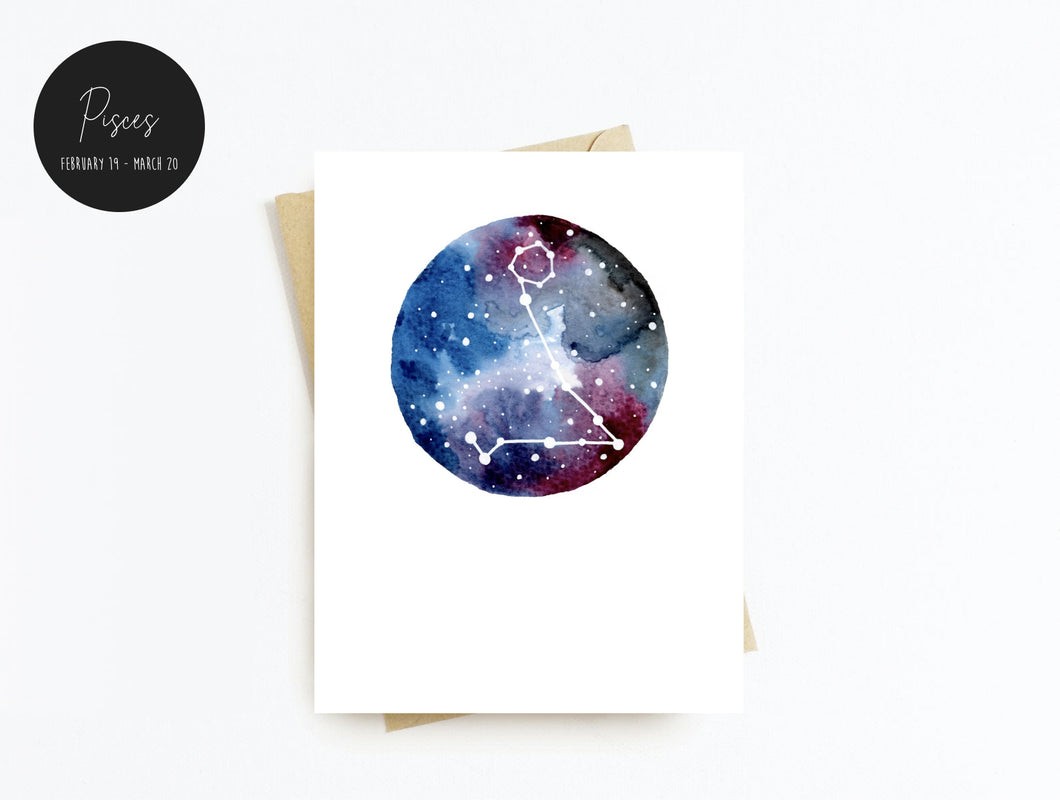 Pisces Zodiac Greeting Card