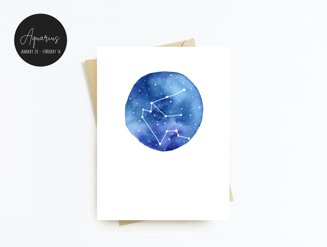 Aquarius Zodiac Greeting Card