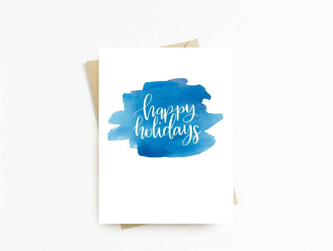 Blue Happy Holidays Greeting Card