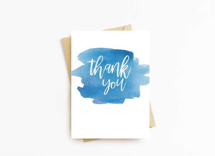 Thank You Watercolour Greeting Card